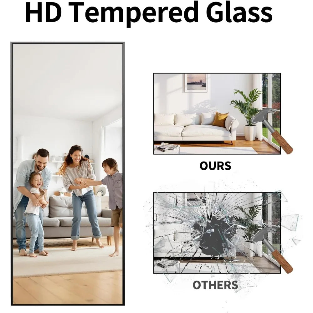 71"x26" Full Length - Standing Mirror with Aluminum Alloy Frame