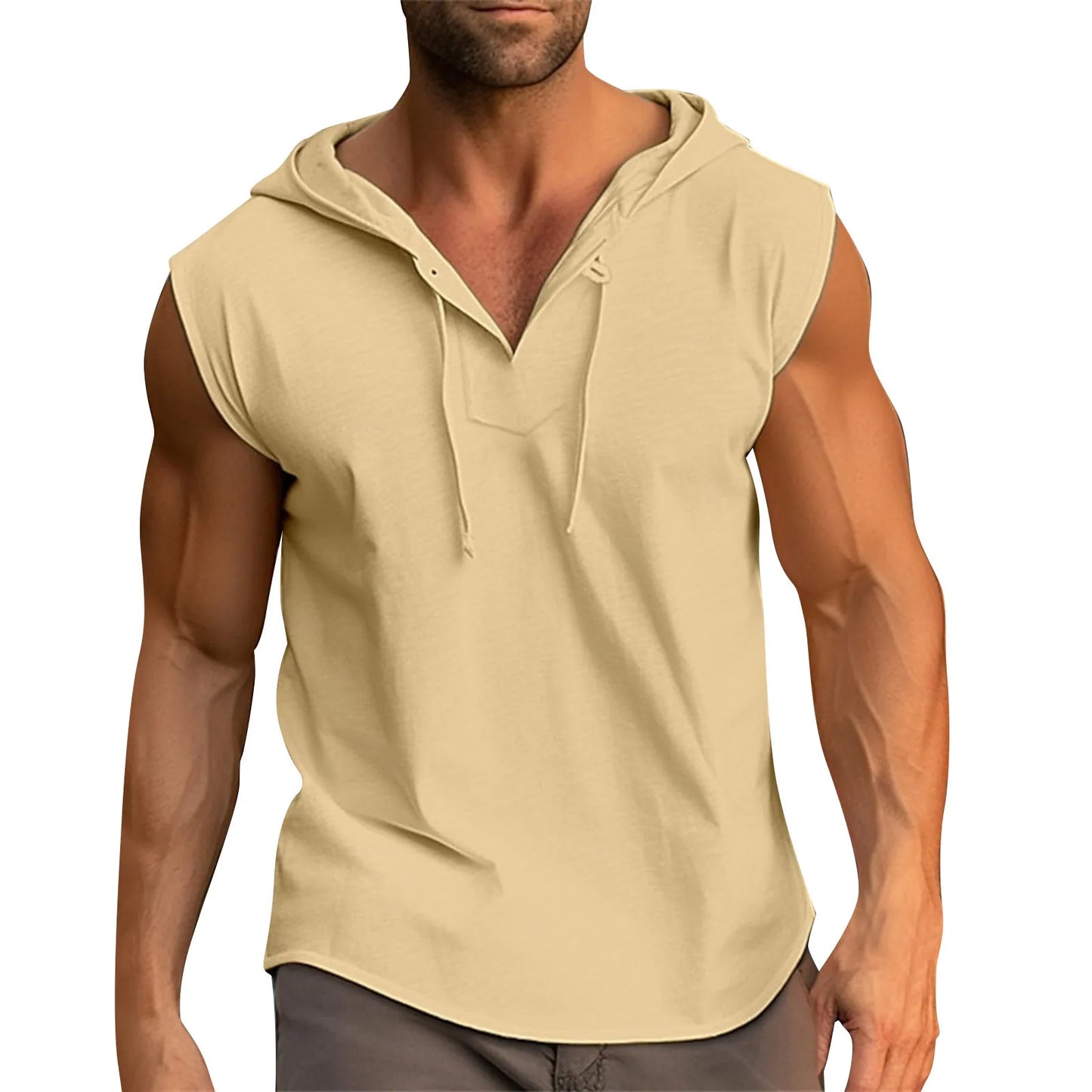 Bodybuilding Muscle Guys Hooded Tank Top Vest