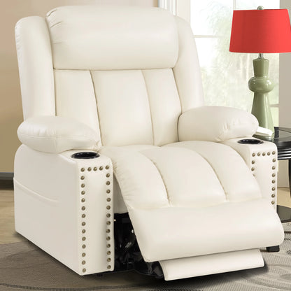 Large Faux Leather Power Lift Chair Recliner with Power Headrest