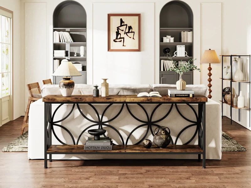 70.9-Inch Industrial Sofa/Entry Console Table