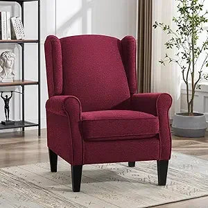Chenille Fabric Armchair with High Resilience Sponge & Sturdy Legs