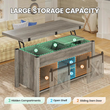Farmhouse, 4 in 1 Multi-Function, Lift Top Coffee Table