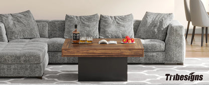 Square LED Coffee Table Engineered Wood