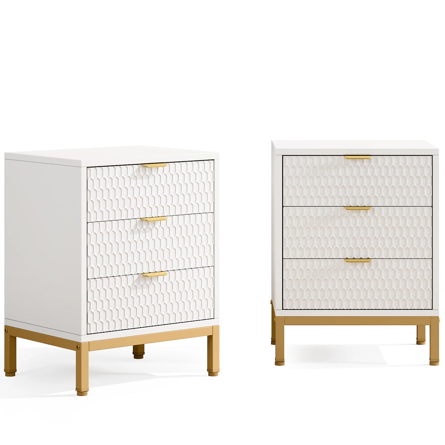 25.78" Tall Bedside Table with 3 Drawers