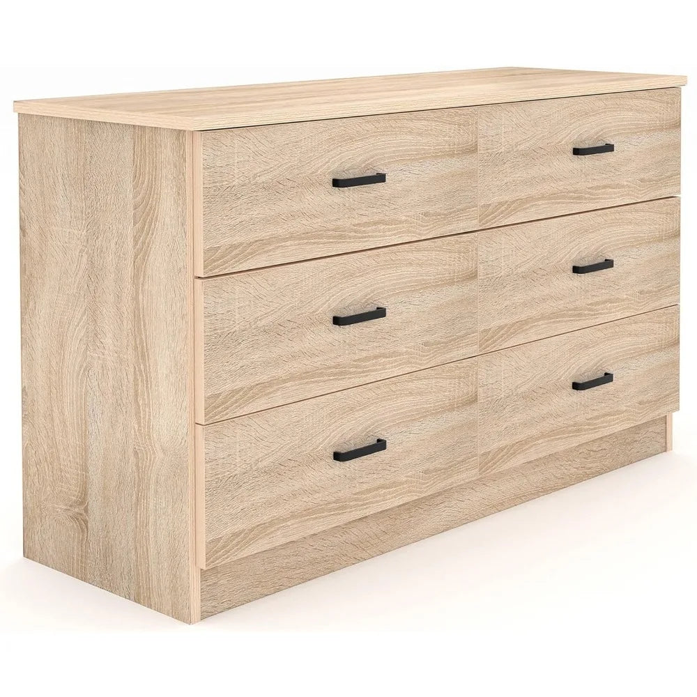 6 Drawer Double Dresser, with Deep Drawers, TV Stand Large Storage Organizer