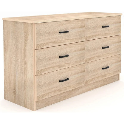 6 Drawer Double Dresser, with Deep Drawers, TV Stand Large Storage Organizer