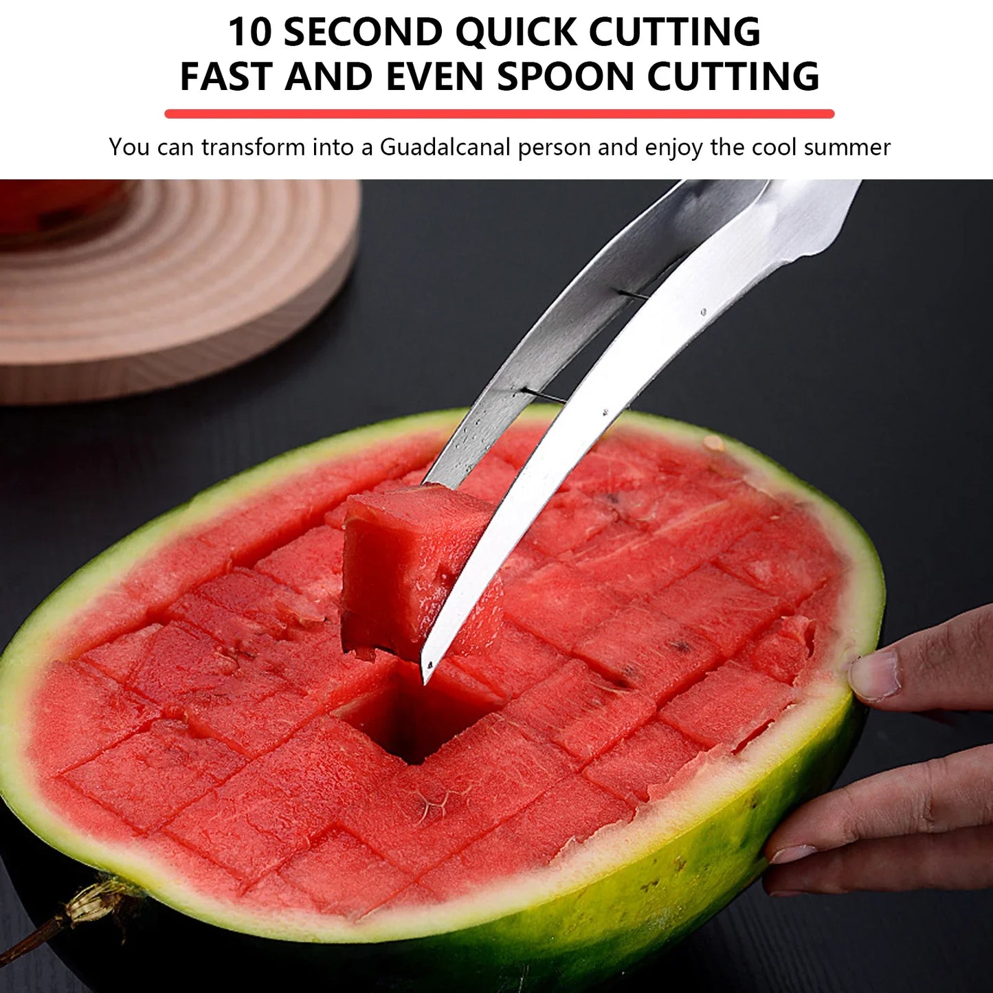 Stainless Steel Watermelon Cutter Summer Watermelon Slicer Without Dirty Hands Multi Functional Slicer For Melon Kitchen Tools