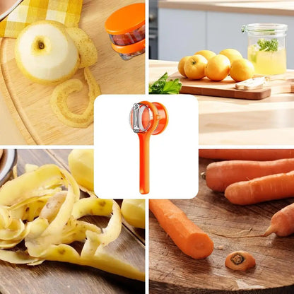 Fruit Peeler With Container Double-Sided Stainless Steel Cutter