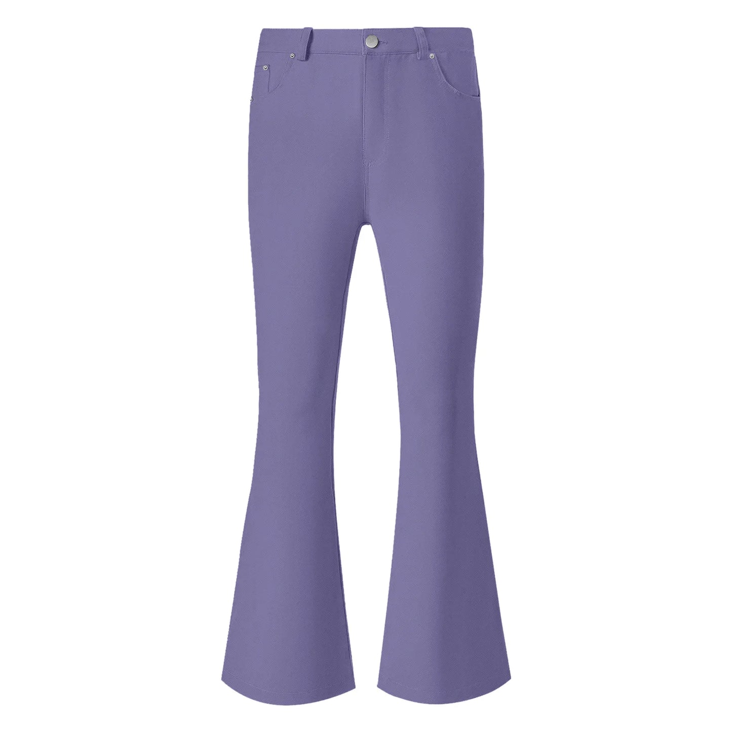 Men's Flare Pants, Solid Color, Daily Simple Classic Trousers, Mopping Bottoms, Disco Flared