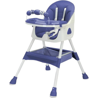 Foldable Baby High Chair, 6 Months Plus, with Large Anti-slip Pad & Toy Rack,, Easy to Clean Feeding