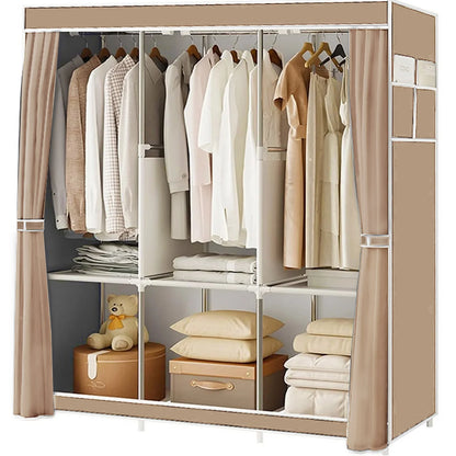 Closet Wardrobe Organizer Storage Rack, Portable, Dustproof, Non-woven Fabric Quick and Easy to Assemble