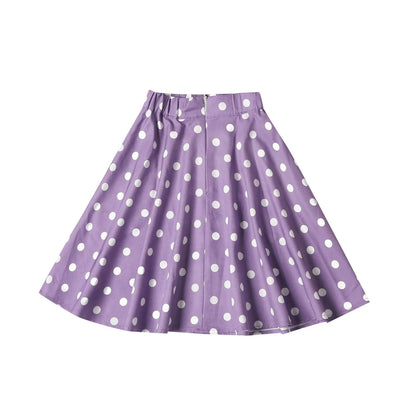 Polka Dot Cotton Skirts Clothes, Elastic Waist