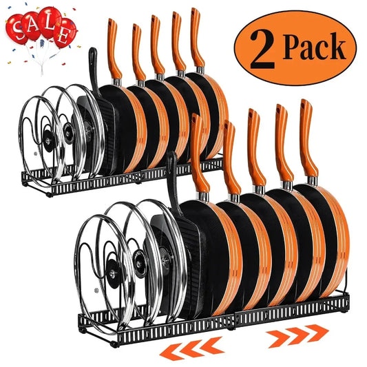2Pack expandable Pots and Pans Rack Organizer