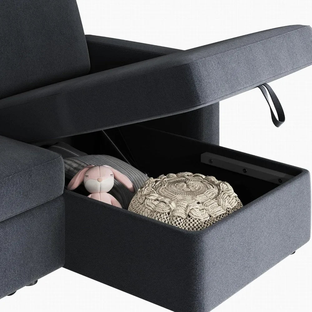 Reversible Couch Sleeper w/Pull Out Bed , USB & Storage Space