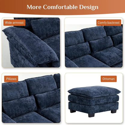 114" U Shape Sectional Cloud Couch