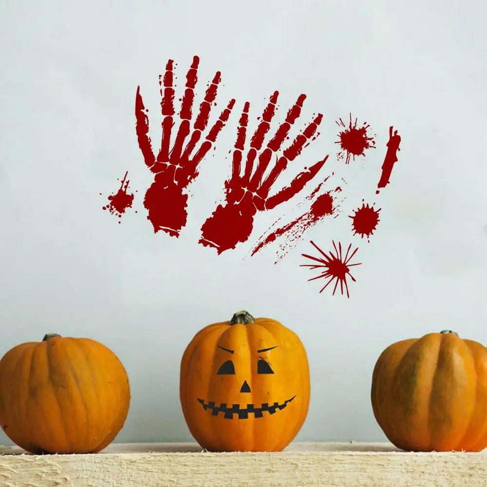 Bloody Stickers Halloween Wall Decals, Create Horror Scenes Bloody Footprints Floor Window Clings For Indoor Outdoor