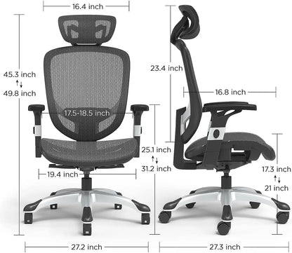 Adjustable Office Chair with Breathable Mesh and Lumbar Support
