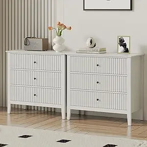 3 Drawer 32 inch Wide Wood  Night Stand
