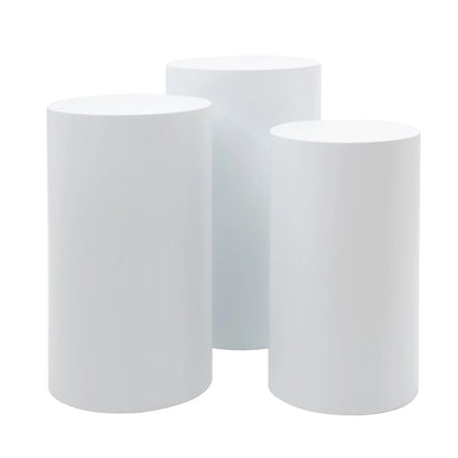 Set of 3 White Flower Vases for Centerpieces and Displays