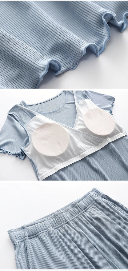 Maternity Nursing Sleepwear Set, Breastfeeding Nightwear