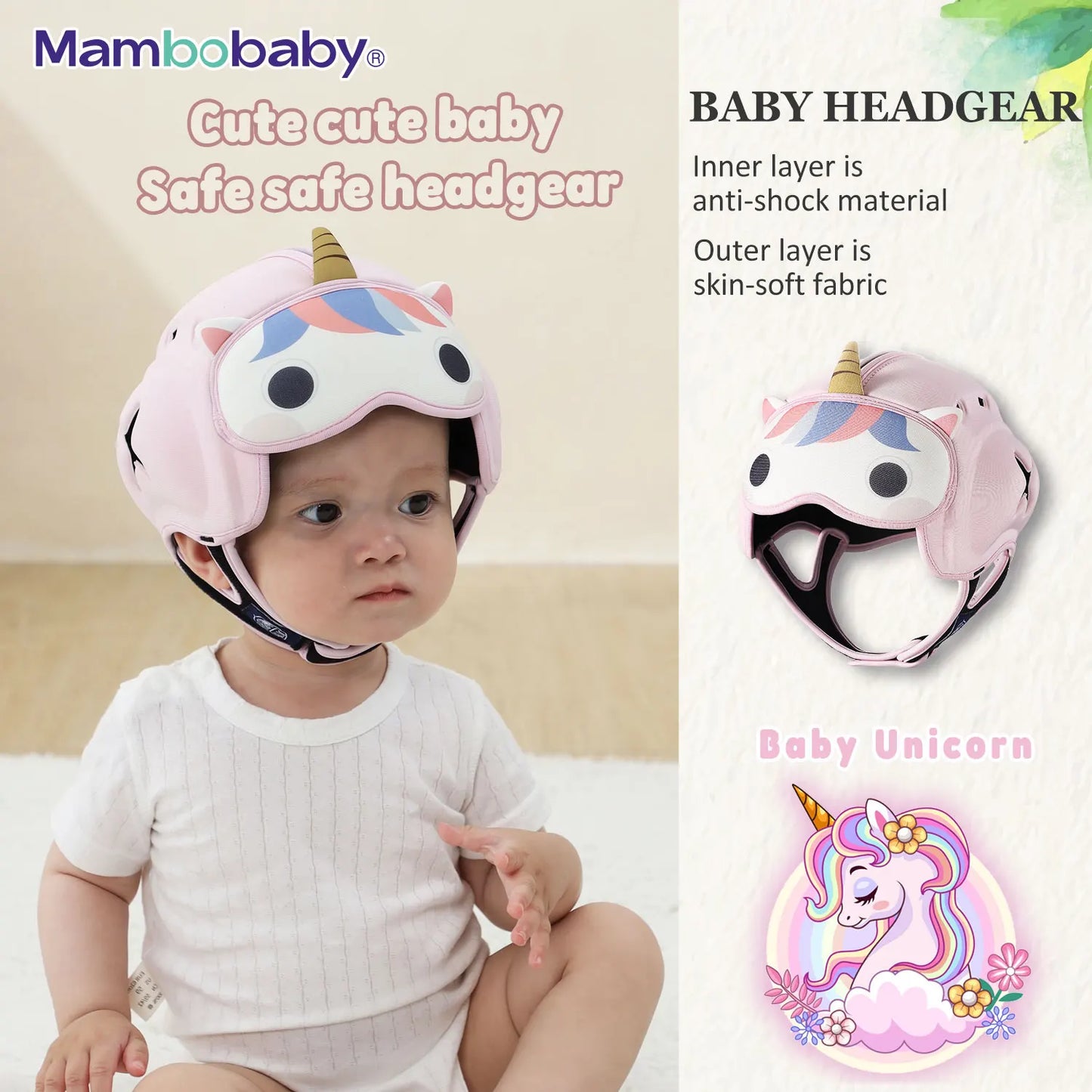 Anti-Shock Baby Helmet Toddler Head Protector, Headgear for Infant, Learn Crawl, Walk