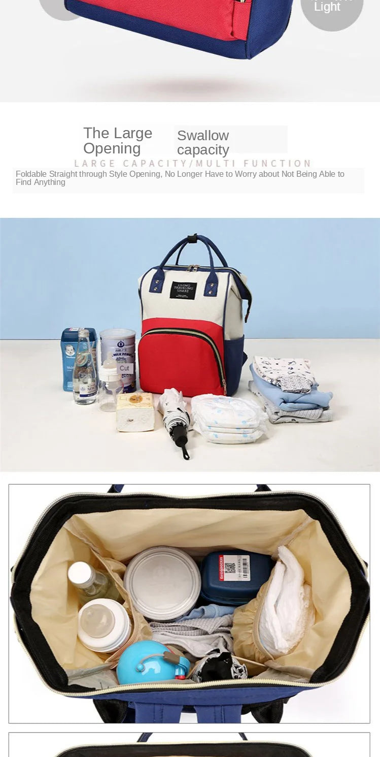 Diaper Bag Backpack, Large Capacity, Multi-function, Waterproof