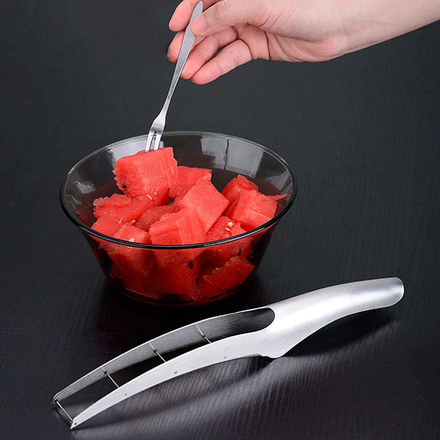 Stainless Steel Watermelon Cutter Summer Watermelon Slicer Without Dirty Hands Multi Functional Slicer For Melon Kitchen Tools