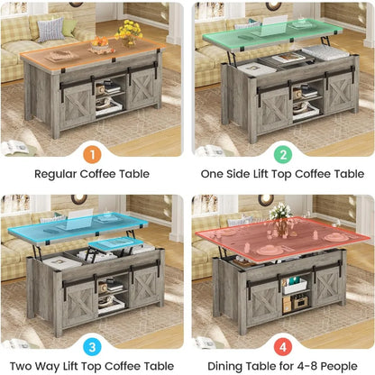 Farmhouse, 4 in 1 Multi-Function, Lift Top Coffee Table