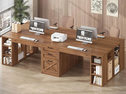 96.5" Computer Desk with Drawers