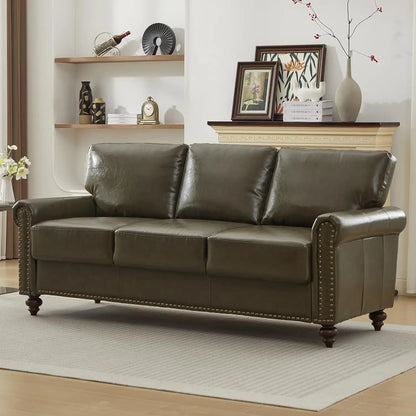 80" Rolled Arm Sofa with Storage and Nailhead Trim.  Easy Tool-Free Assembly