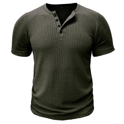 Muscle Slim Fit Short Sleeve T-shirt, V-neck Collar