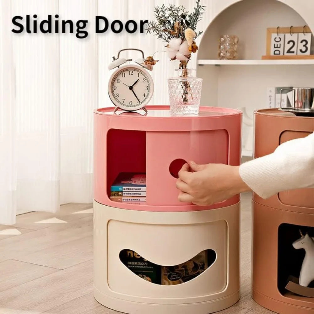 Double Tier Smile Face Storage Side Table
