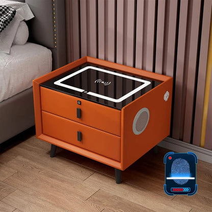 Smart Side stand with Fingerprint Lock and Adjustable LED Lights with USB and Type-C Port