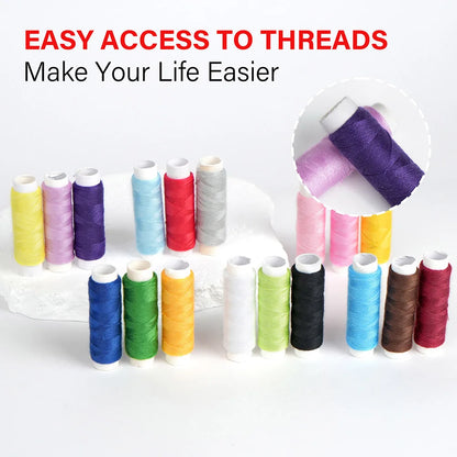 Sewing Kit - Mixed Color Canvas Sewing Kit - Portable, Mini, Basic - Travel, Everyday Repairs, Emergencies