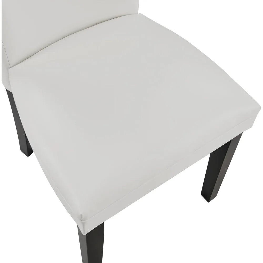 Set of 2 Faux Leather Upholstered Side Chairs w/Solid Wood Legs
