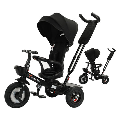 Stroller Tricycle Ride Bike , 5-in-1, Adjustable Canopy, Sitting & Lying, Assembly,1-5 Years
