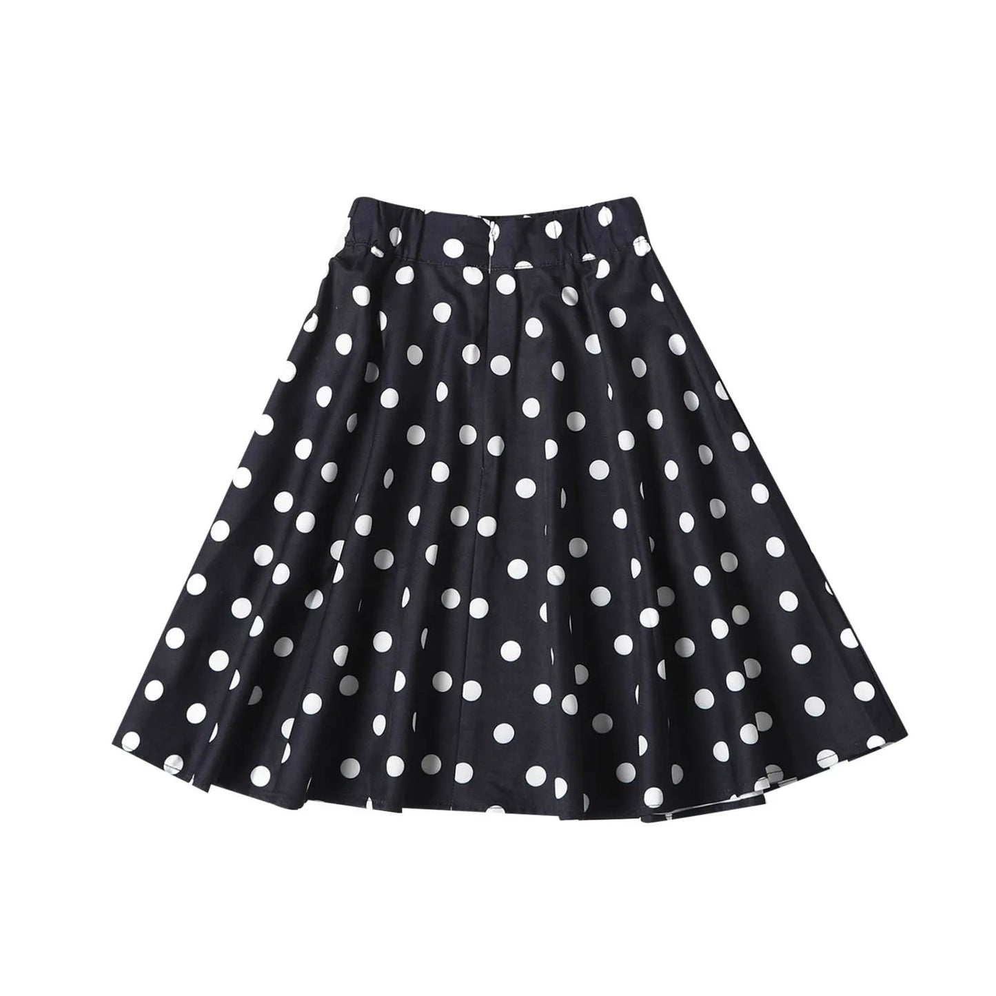 Polka Dot Cotton Skirts Clothes, Elastic Waist