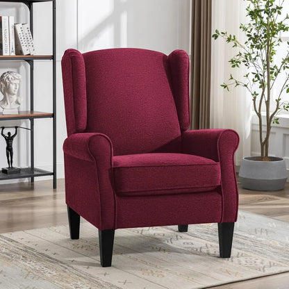 Chenille Fabric Armchair with High Resilience Sponge & Sturdy Legs