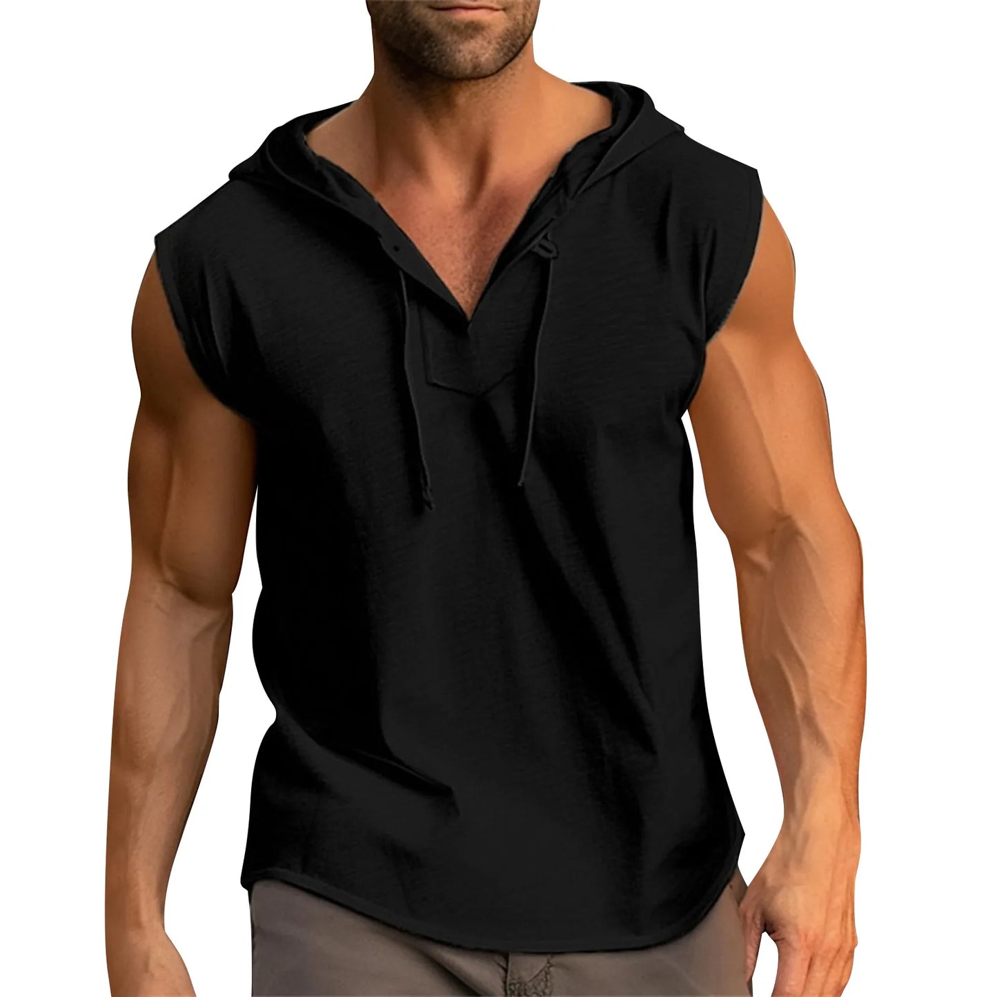 Bodybuilding Muscle Guys Hooded Tank Top Vest