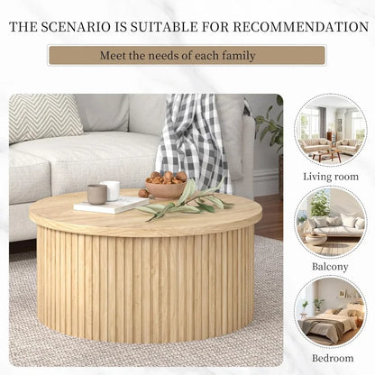 34.6'' Farmhouse Lift Top Coffee Table with Storage