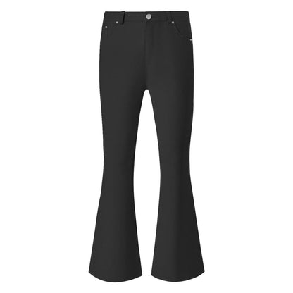 Men's Flare Pants, Solid Color, Daily Simple Classic Trousers, Mopping Bottoms, Disco Flared