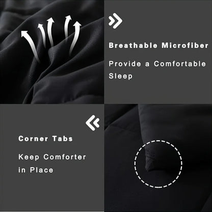 Full Size Soft Breathable All Seasons Bedding with 2/3 pcs,1 Comforter And 1/2 Pillow Shams Machine Washable