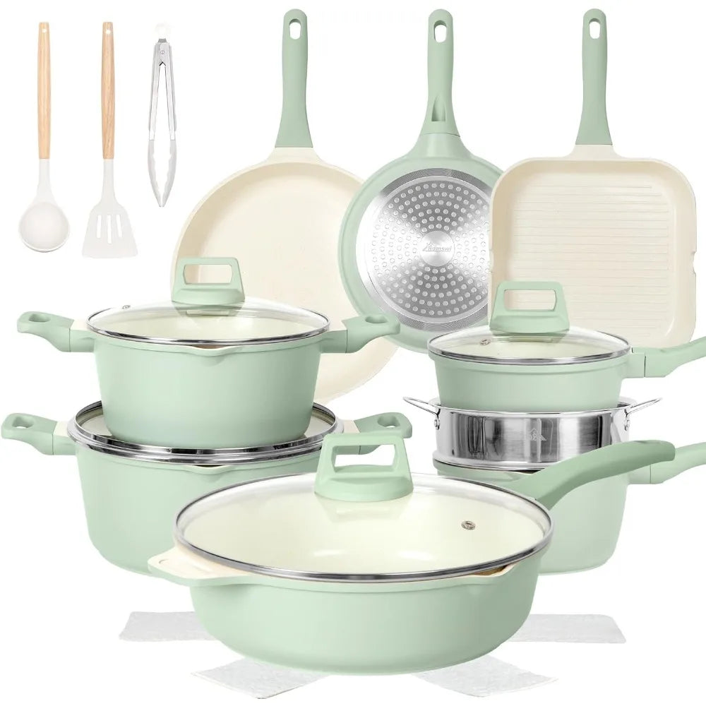 23pcs Pots and Pans Set Non Stick, Kitchen Cookware Set