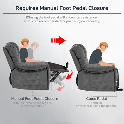 Ergonomic Recliner with Foam Filling, 2 Cup Holders & Side Pocket