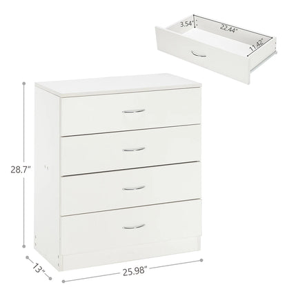 Simple 4-Drawer Dresser White