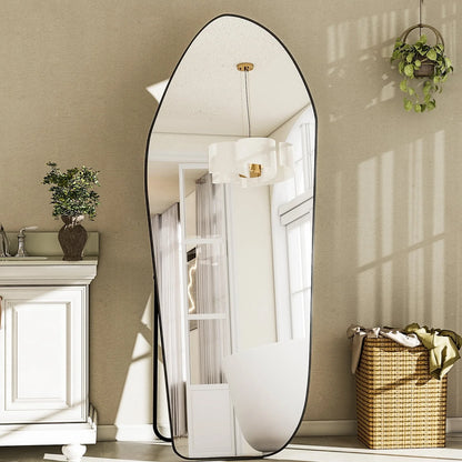 67"x24" Irregular Floor Mirror Full-length Mirror with Alumnium Frame
