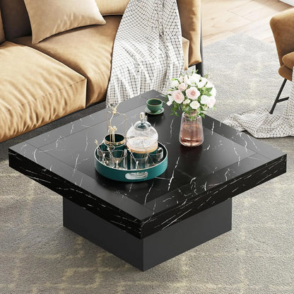 Square LED Coffee Table Engineered Wood