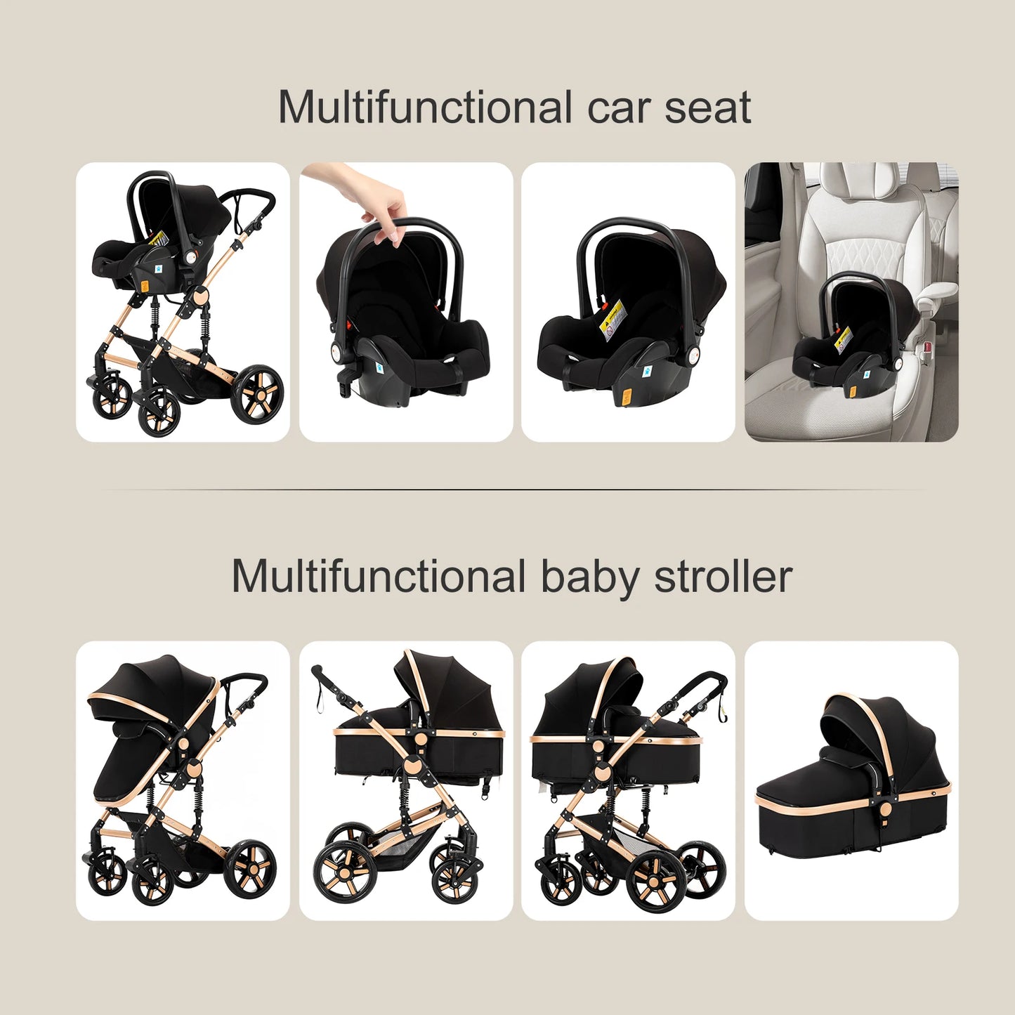 Lightweight Baby Stroller, Folding Cart , Child Safety Seat With ISOfix