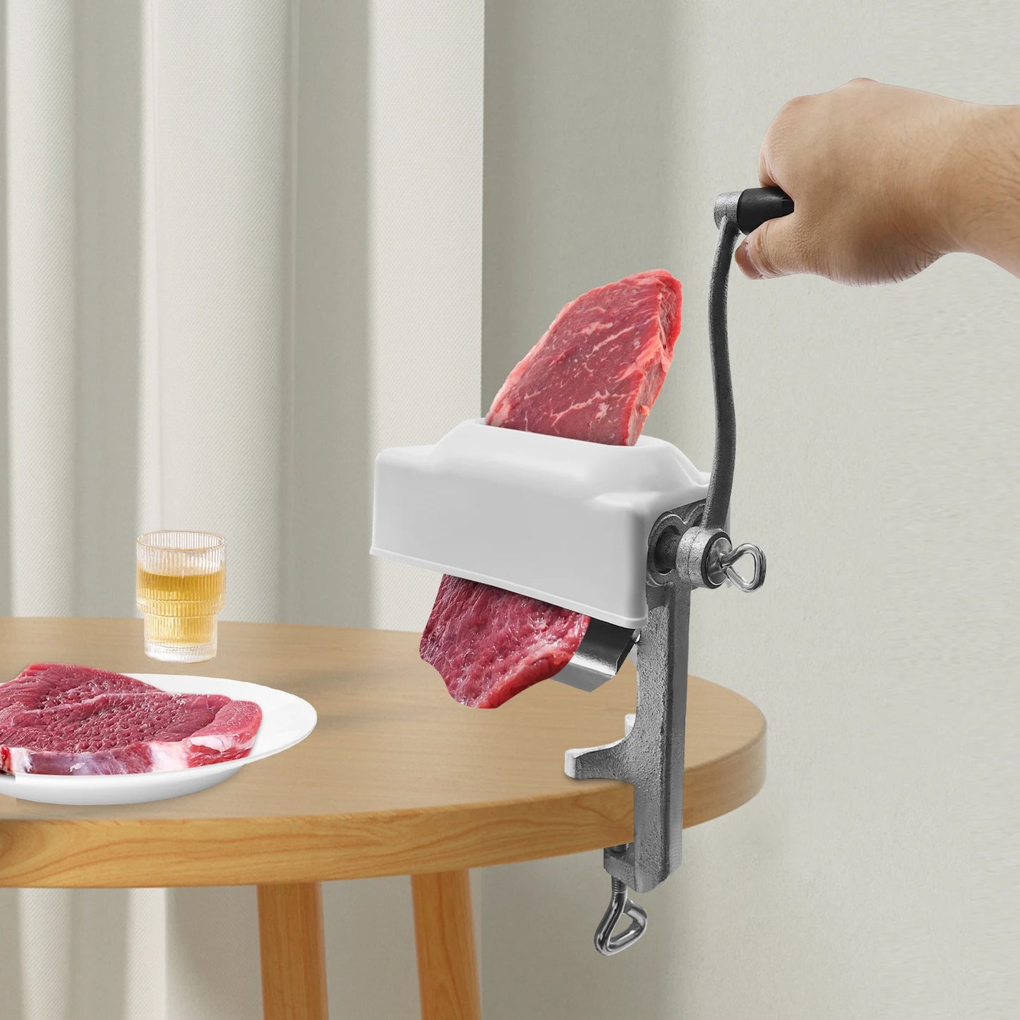 Commercial & Home Desktop Meat Pounder with Cover for Beef/Pork/Chicken