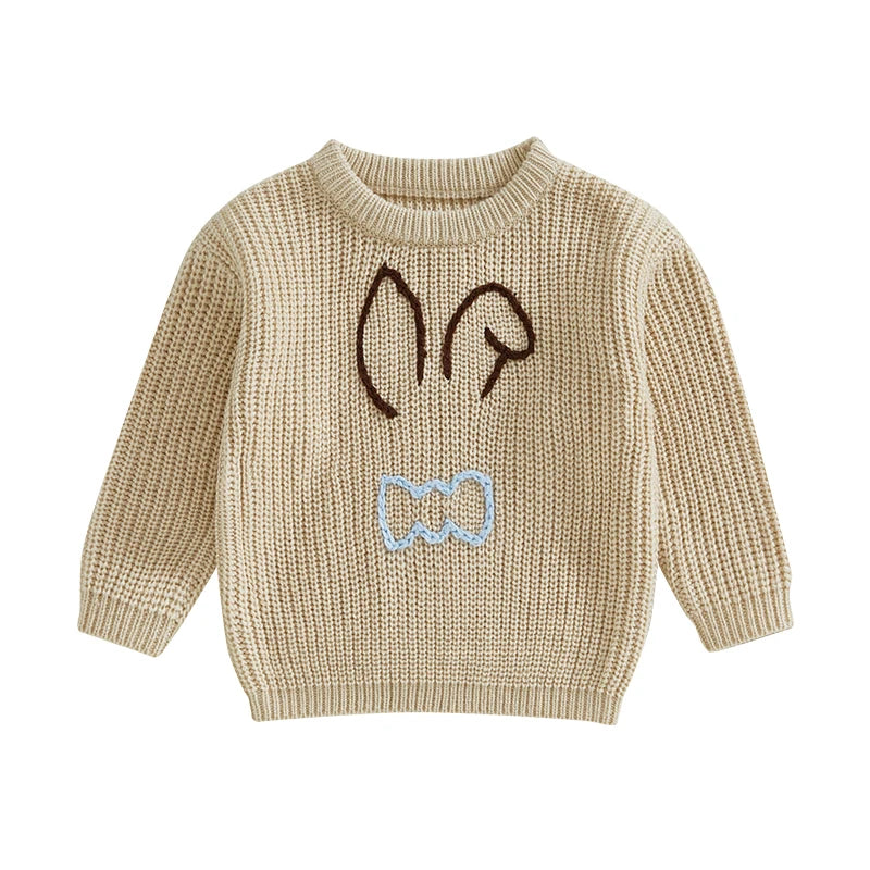 12MO-4T Girl/Boy Children Bunny Sweaters, Long Sleeve Casual Knit Pullover